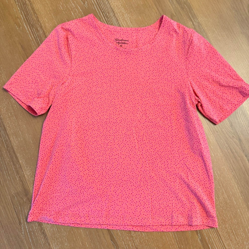 Gudrun Sjöden Organic Cotton Tee - Pink Dot Print - Size M